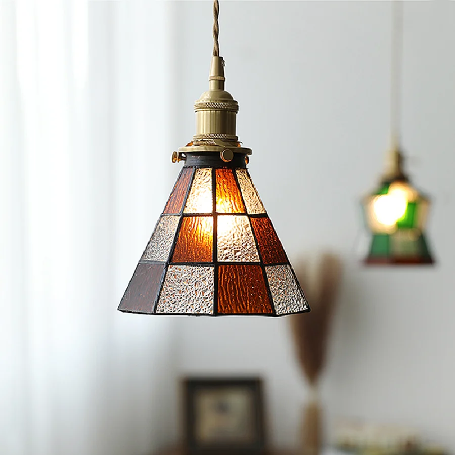 

Креативный ретро цветной стеклянный подвесной светильник, роскошный интерьер, искусство, ламсветильник для гостиной, столовой, люстра