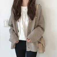 knitted cardigan jacket ladies short early spring autumn lazy loose knitted sweater womens top