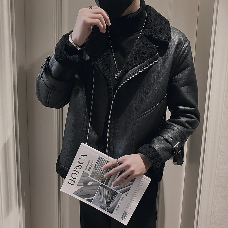 Зимняя модная трендовая кашемировая и плотная деловая повседневная кожаная