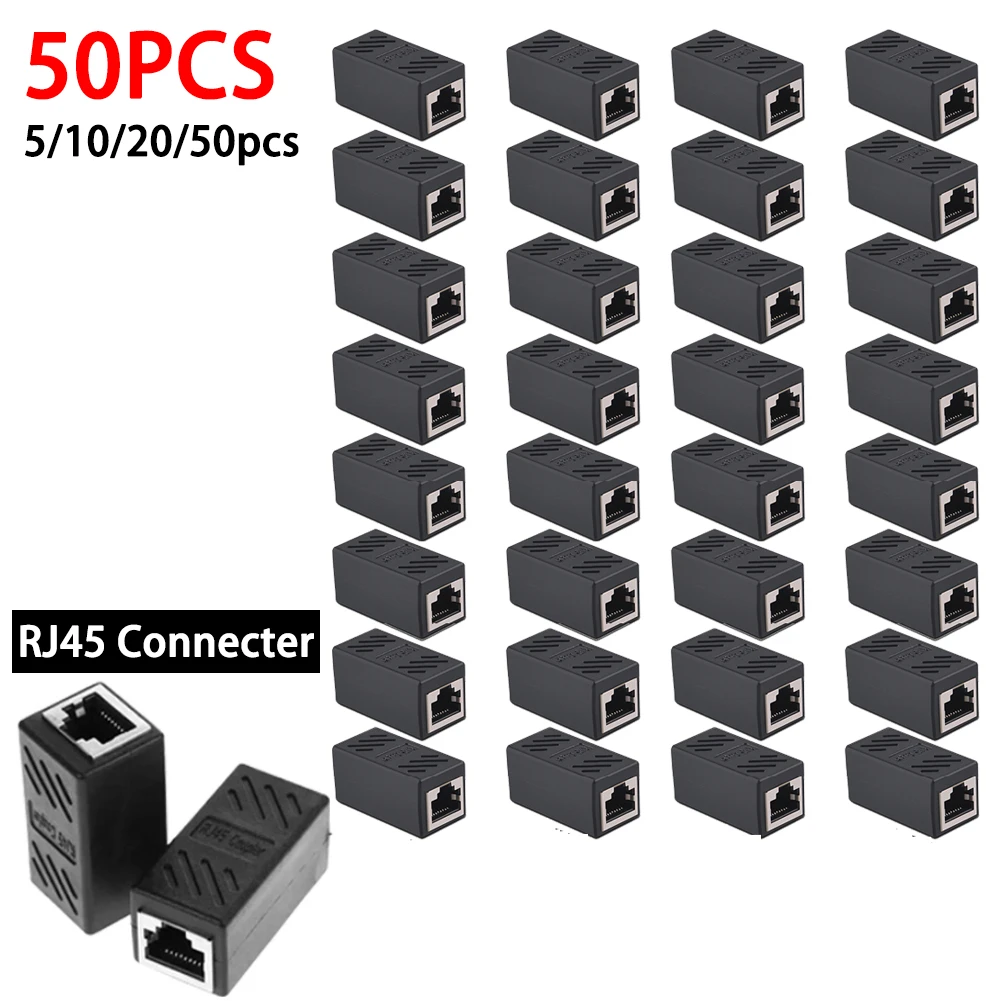 

50/10/5 шт., адаптер RJ45 для Ethernet-кабеля