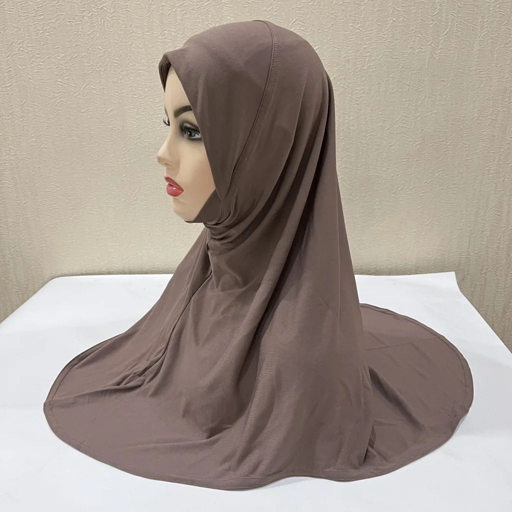 Instant Hijab For Kids Chin Triangular Face-Lifting Headscarf Veil  Muslim Fashion Islam Cap Scarf More Then 10years Old
