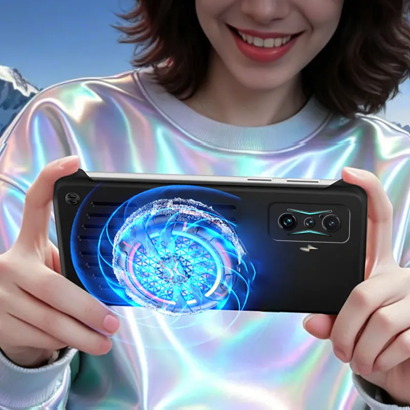 Фото Безрамочный полый чехол для телефона с теплоотводом для Redmi K50 Pro Ultra k50, игровой магнитный чехол с охлаждающей задней крышкой №4