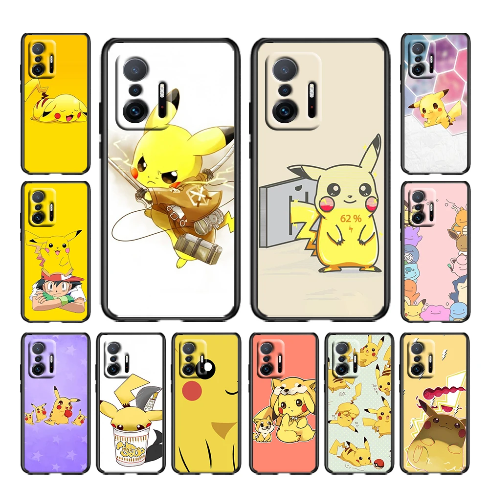 

Pokemon Pikachu Anime For Xiaomi Mi 12 11 11T 10 10T Ultra Pro Lite Note10 5G Silicone Soft Black Phone Case Funda Coque Capa