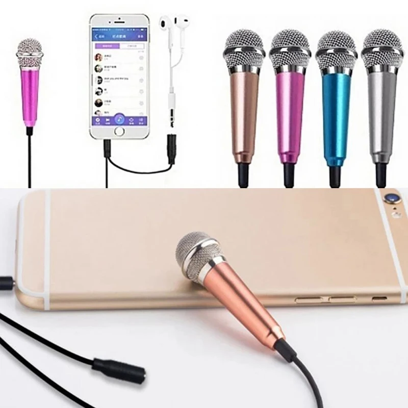 

Portable 3.5mm Handheld Microphone KTV Karaoke 1.5m Mini Microphone For Phone PC Laptop PC Desktop Audio Stereo Studio Microfon