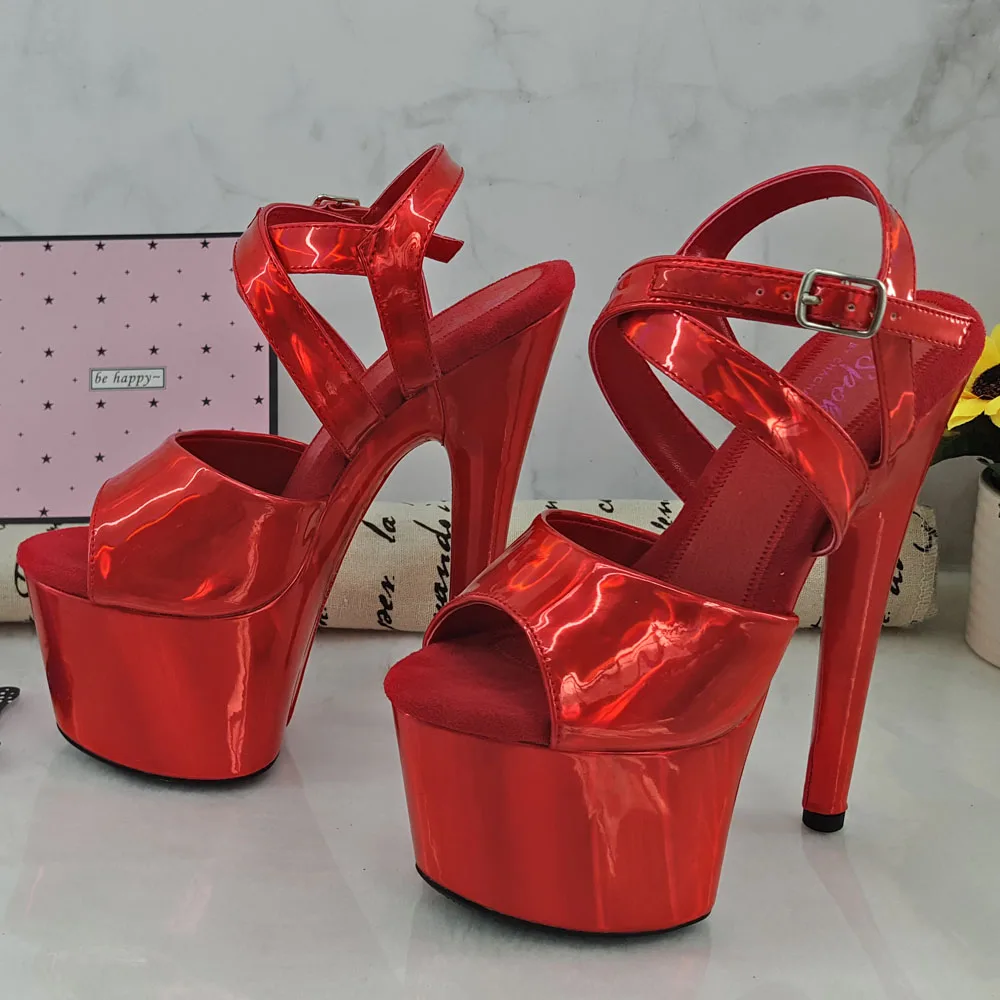 Leecabe 17CM/7Inch Women's Platform Sandals  party High Heels Shoes Pole Dancing Shoes