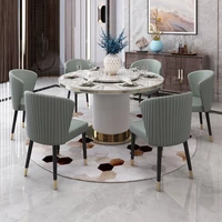 light luxury dining table and chairs combination modern minimalist living room rectangular marble dining table