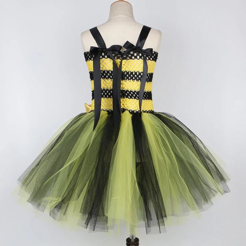 Платье-пачка для девочек с маленькой Пчелкой косплей-костюм на Хэллоуин тюлевые