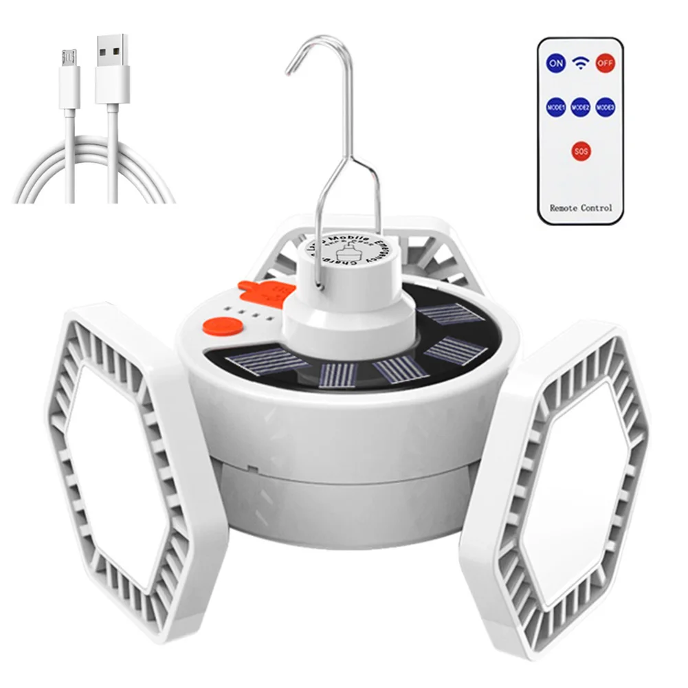 

Светильник фонарь для кемпинга, лампа с 3 листьями, индикатор мощности, USB-зарядка, 126, светодиодный фонарь на солнечной батарее, аварисветиль...