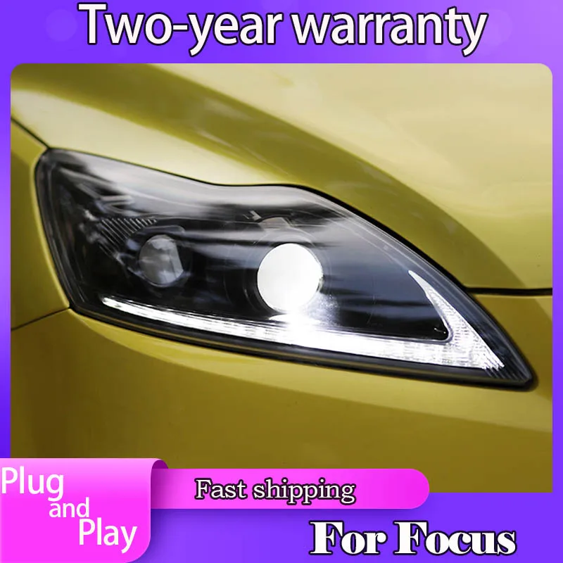 2Pcs LED Headlights For Ford Focus 2009-2011 Headlight xenon HID KIT Fog lights LED Daytime Running Lights Dynamic turn signal