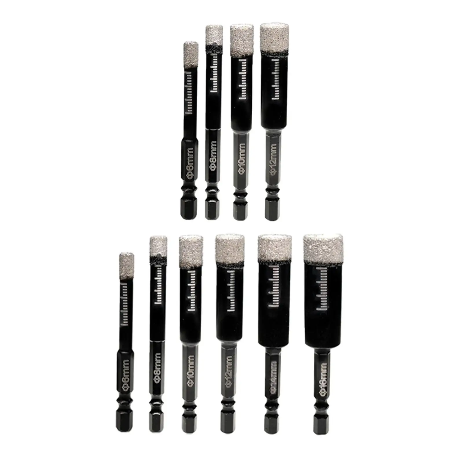 

Professional Diamond Drill Bits 1/4 inch Shank Brazed Hexagonal Shank Hole Drill Bit for Pots Granite Glass Durable Black