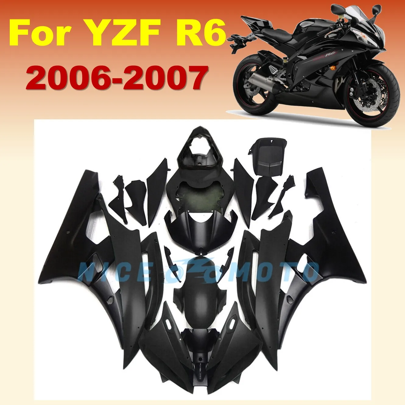 Матовый черный защитный чехол для кузова YAMAHA YZF R6 2006 2007 YZFR6 06 07 YZF-R6 новые комплекты