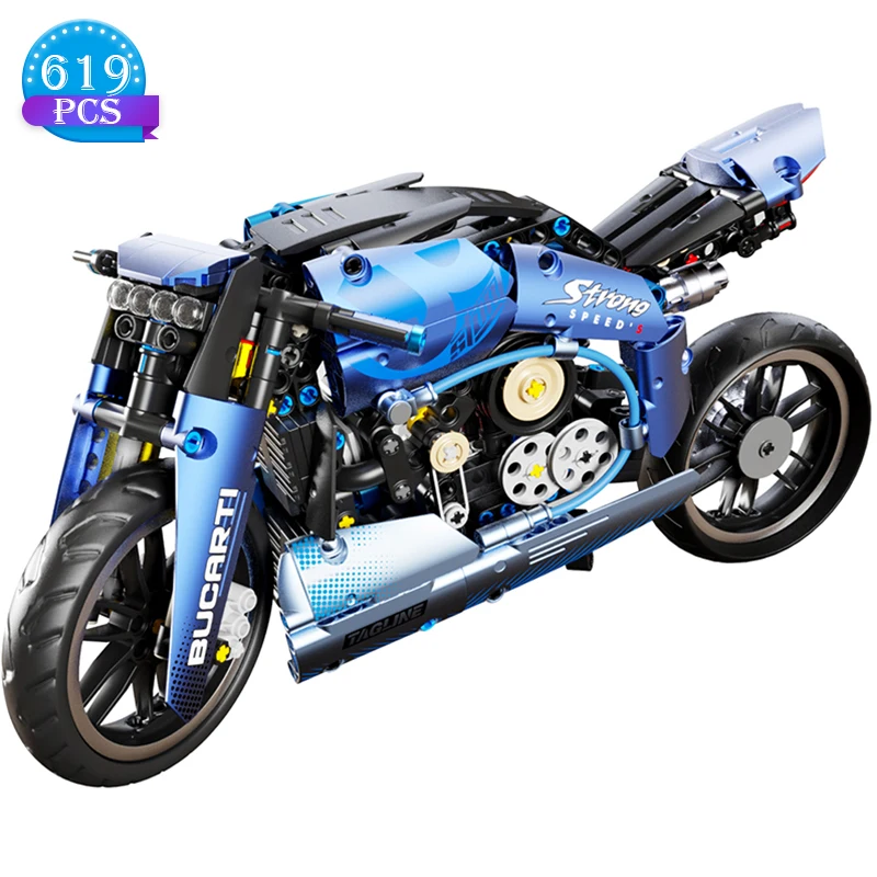 

Technical Expert Simulation Locomotive Model Building Blocks MOC Super Speed Motorcycle Bricks DIY Toys Birthday Gift for Boys