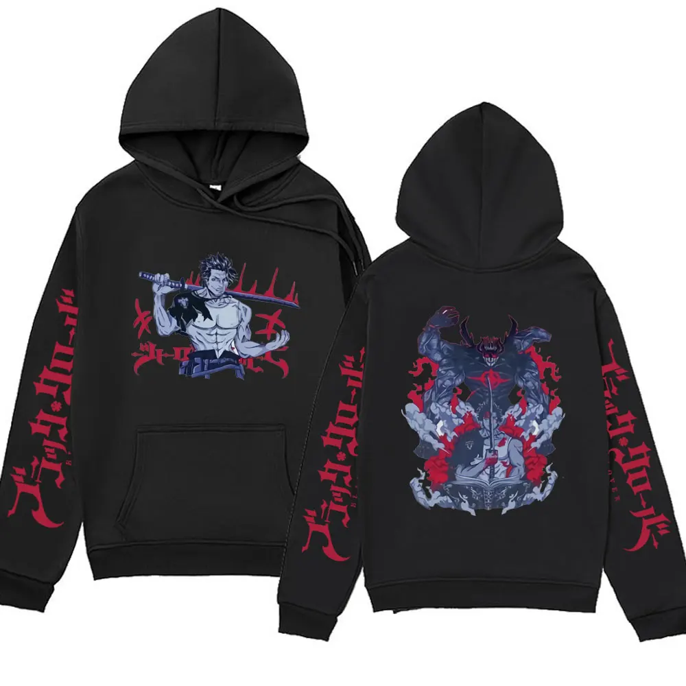 

Japanese Anime Black Clover Hoodie Yami Sukehiro Graphic Print Hoodies Pullover Men's Women's Oversized Streetwear Sweatshirt