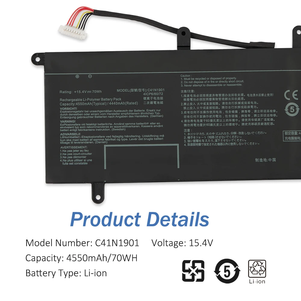 ETESBAY 15 4 В 70 Втч C41N1901 Замена аккумулятора для ноутбука Asus ZenBook Duo UX481 UX481FA UX481FL UX481FLY