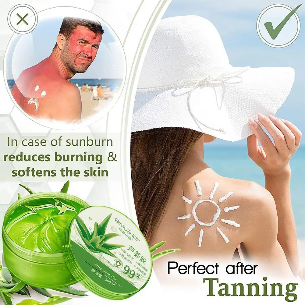 

99% Aloe Vera Gel Moistur Cream Acne 300ml Face Cream Fade Acne Scar Sooth Sunburn Sleeping Mask Shrink Pores Skin Care Cream