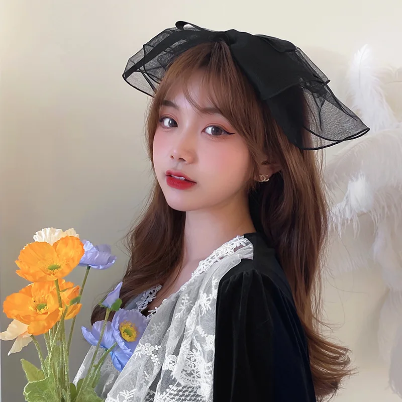 

Новые женские милые элегантные кружевные ленты для волос в горошек для девушек, большие женские ленты для волос, милые заколки для волос, мо...