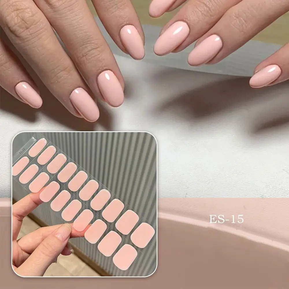 Полуотвержденные гелевые полоски для ногтей с блестками осенние листья кроликов