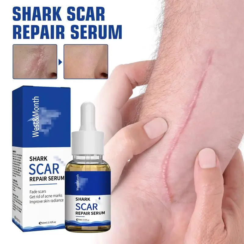 

Scar Removal Serum Shark Stretch Marks Burn Surgical Scar Repair Essence Remove Acne Spots Smoothing Whitening Skin Beauty Care