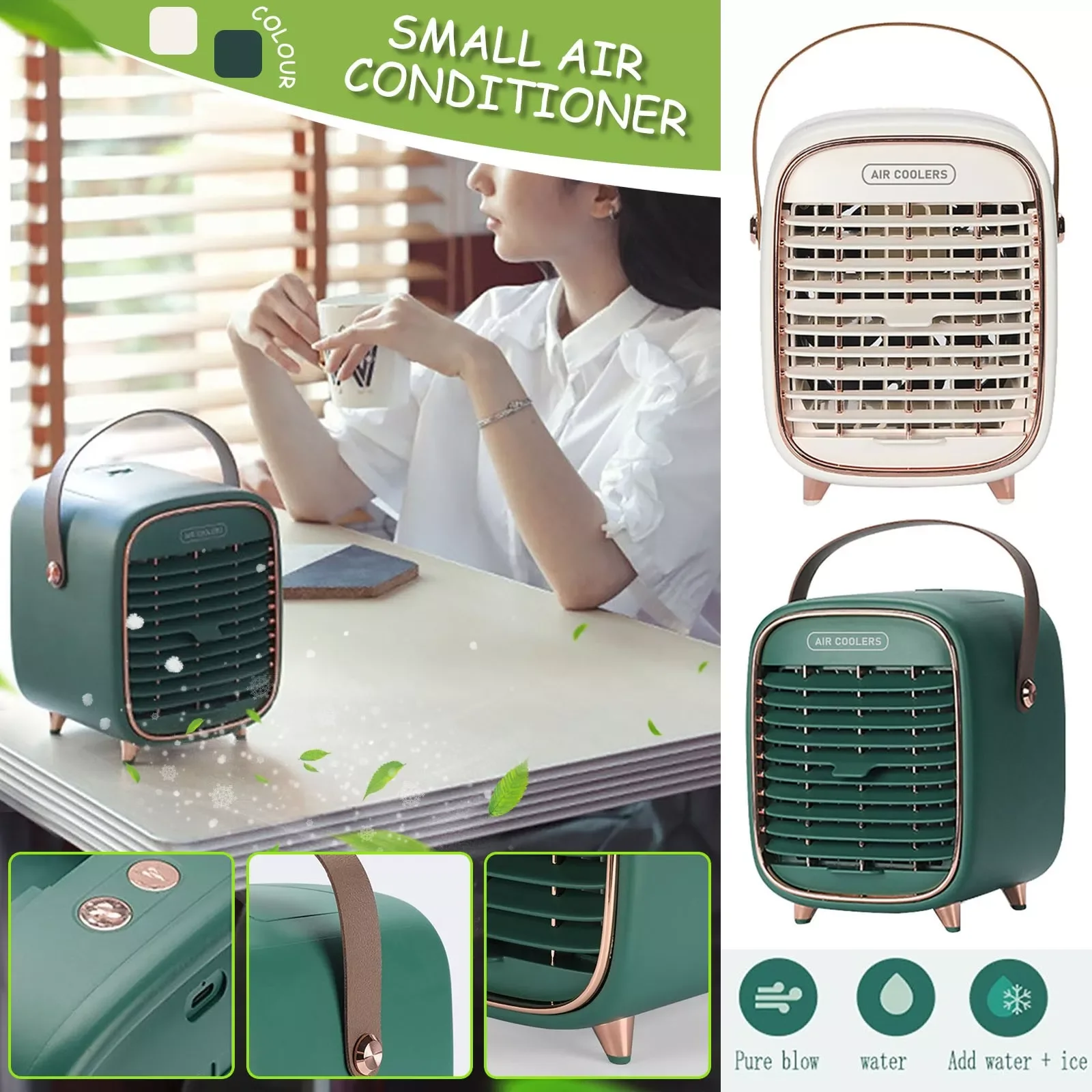 

Portable Desktop Humidifying Air-conditioning Fan Mini Air Cooler Usb Charging Small Personal a Cooling Tools For Home