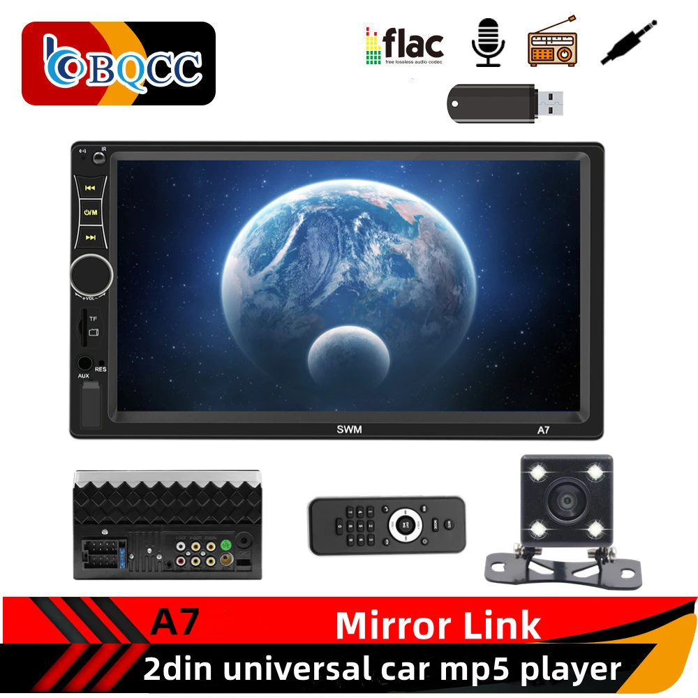 Бесплатная доставка Автомагнитола 2DIN автомобильный стерео MP5 плеер 7 дюймов HD