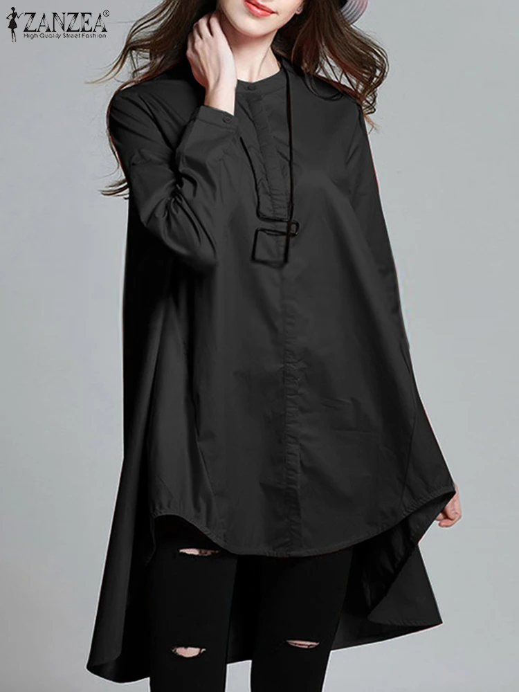 

Autumn Elegant Solid OL Work Blouse 2023 ZANZEA Stylish Women Long Sleeve Asymmetrical Shirt Casual Loose Tops Fashion Blusas