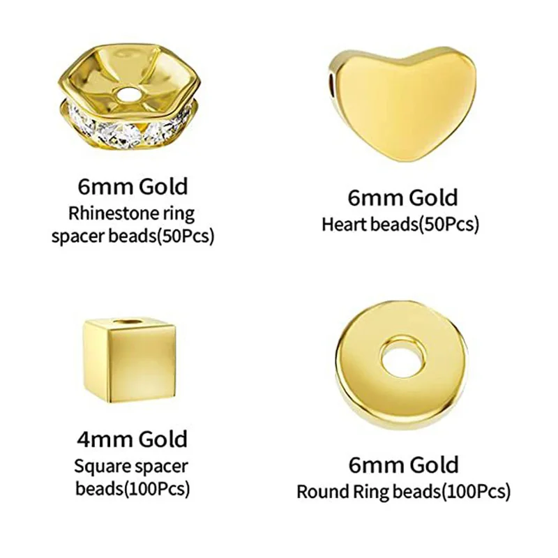 1740pcs/Box 4 6mm Spacer Beads Set CCB Positioning Beads Connectors for Jewelry Making DIY Handmade Necklace Earring Accessories