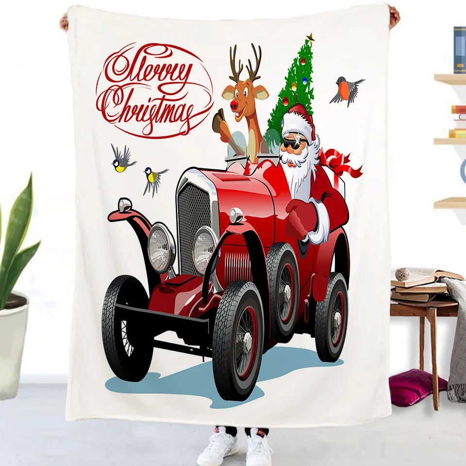 Рождественское фланелевое одеяло с Санта-Клаусом рождественский подарок для