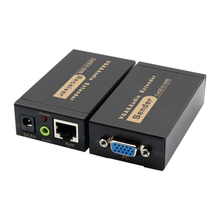 Разветвитель-адаптер VGA RJ45 длиной 100 м с аудиоразъемом 3 5 мм кабель Ethernet Cat5E/6 HD 1080P