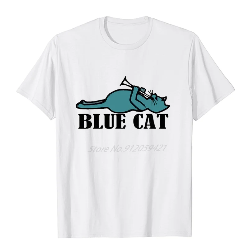 

Футболка мужская оверсайз с изображением синей кошки, композиций 60-х годов