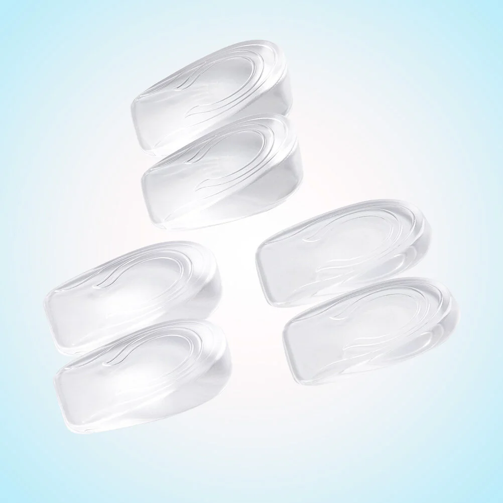 

3 Pairs Clear Heel Insert Height Increase Gel Silicone Gels Invisible Heel Lift Insert for Adults(Increased by 1cm/2cm/3cm for