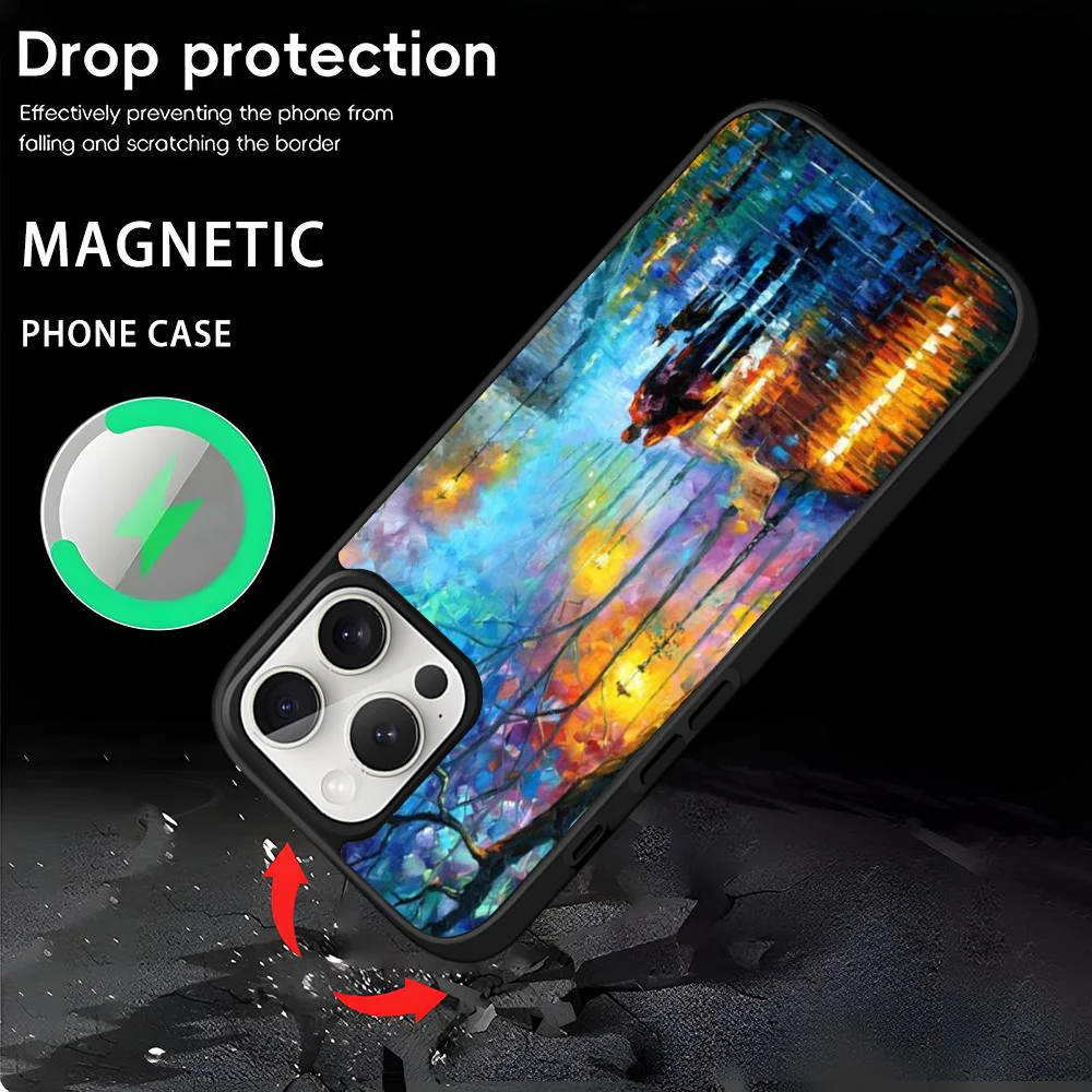 Чехол для телефона L-Leonid Afremov с масляной живописью iPhone 16 15 14 13 12 11 Pro Max Plus Mini