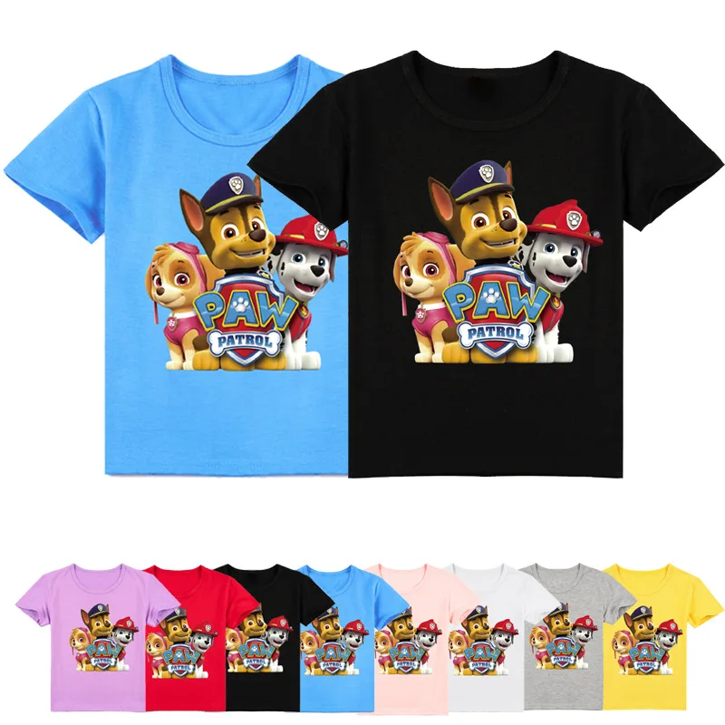 

Paw Patrol Cartoon Summer Kids Clothes Tops Chase Skye Cotton Kids Short Sleeve Tees Costume Kids Fashion T Shirts 1-8 Years Old