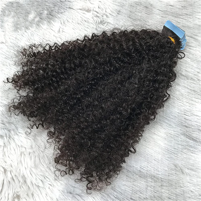 30-дюймовая афро кудрявая лента для наращивания человеческих волос невидимые