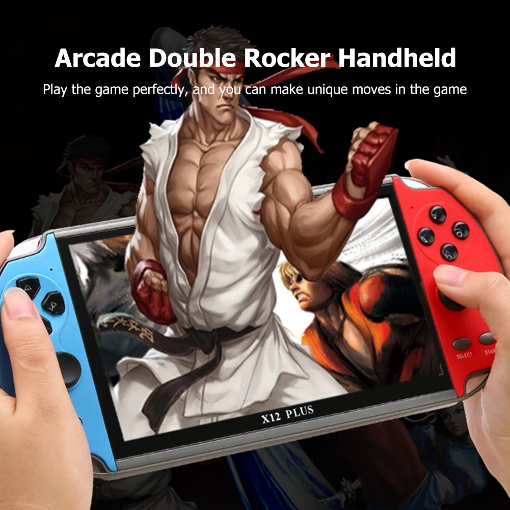 

X12 PLUS портативная игровая консоль 4,3/5,1/7,1 дюймов HD экран портативный видеоплеер встроенные 10000 классических бесплатных игр