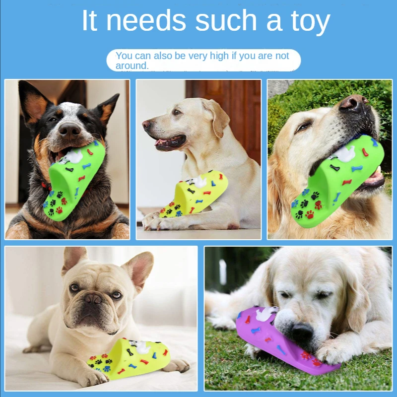 

Puppy Slipper Toy Fun Interactive Toy Cartoon Paw Dog Teething Toy Pet Squeaky Toy Dog Bite Sound Realistic Toy Random Color