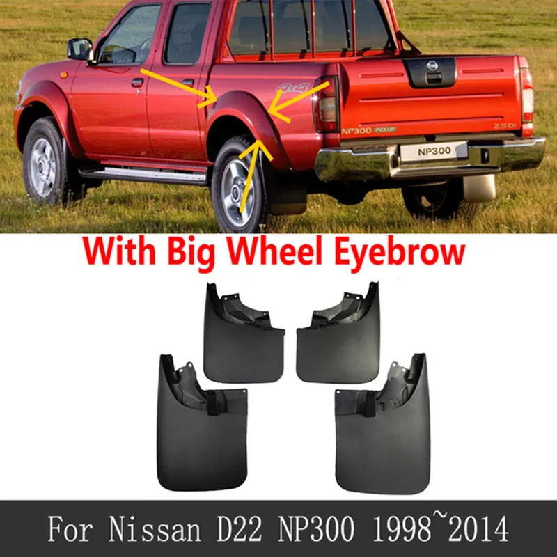 

4 шт., брызговики для Nissan Navara D22 Datsun Frontier NP300 1998 ~ 2014