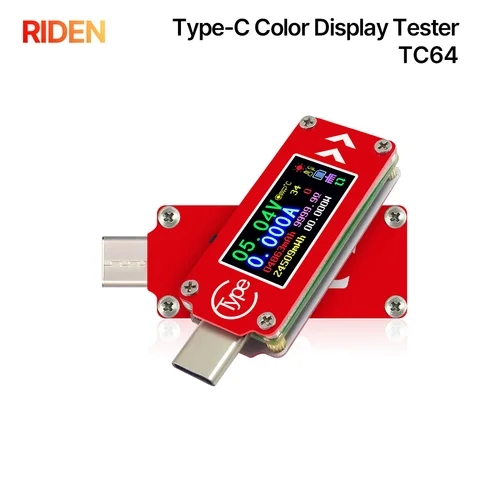 USB-вольтметр-Амперметр RIDEN TC64 с цветным ЖК-дисплеем