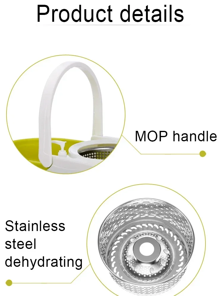 Экологичная швабра с хлопчатобумажной нитью и четырехприводной стальной ручкой.