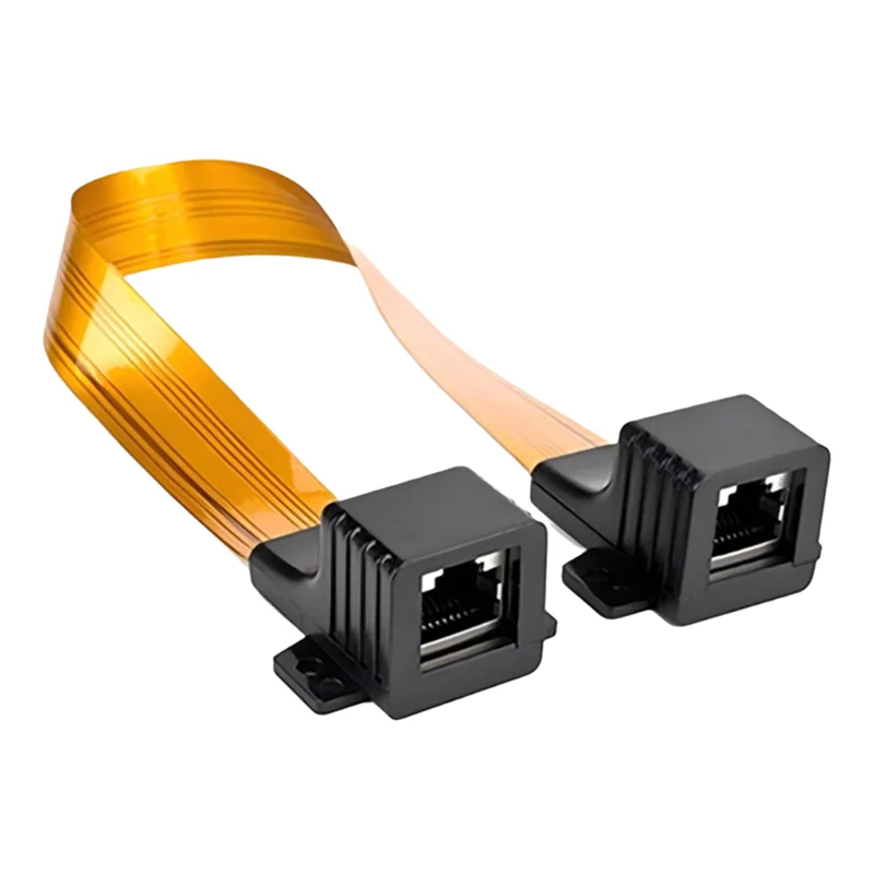 Фото Стильный плоский разъем CAT6 RJ45, гнездовой разъем F, сетевой интернет-кабель, адаптер 30 см, соединительный кабель для дома/автомобиля, окна, двери №1
