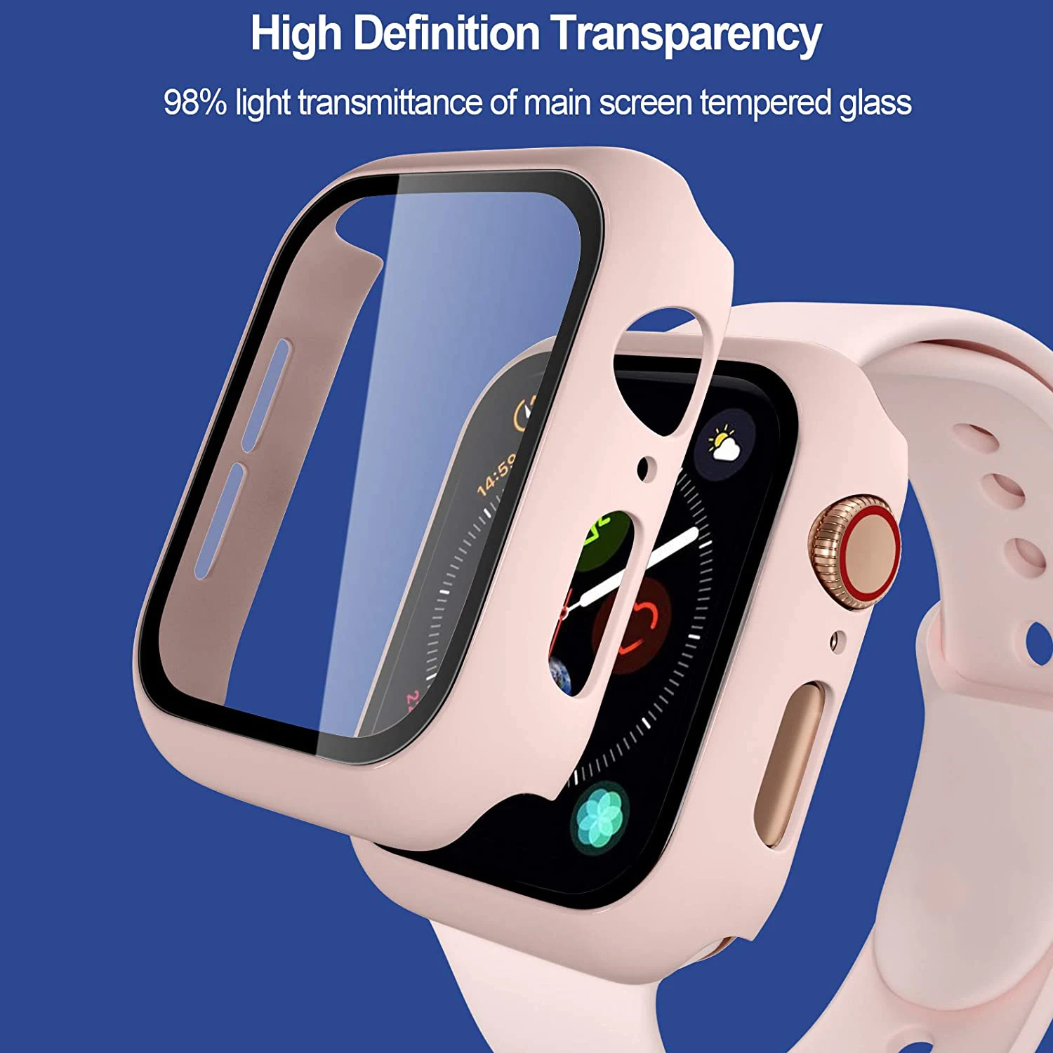 Glass+Case+Strap for Apple Watch 7 6 5 Band 41mm 45mm 44mm 40mm 38mm 42mm Screen Protectors for Apple IWatch Series 7 6 SE 5 3 4