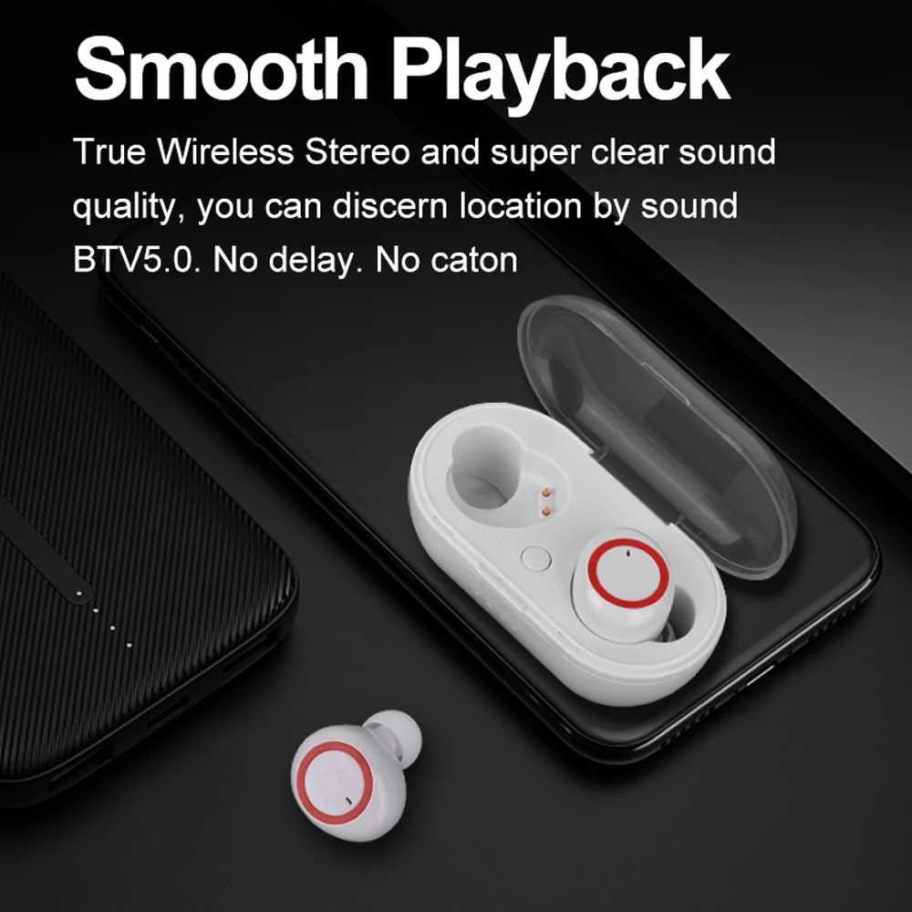 

Y50 NEW TWS Bluetooth Earphone 5.0 TWS Wireless Headphons Earphones Earbuds Stereo Gaming Headset With Charging Box for Phones