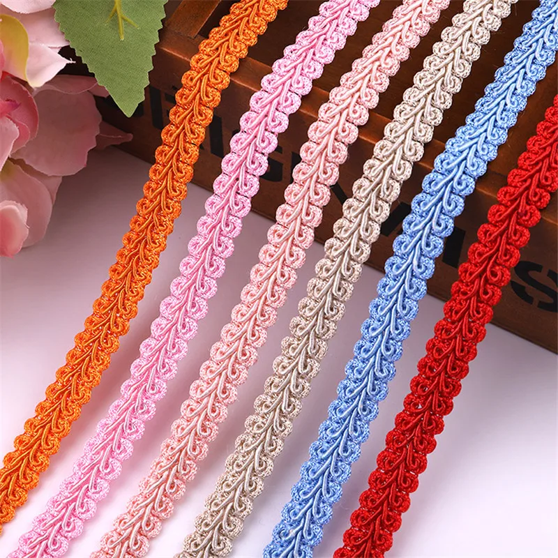 12mm Lace Trimming Ribbon Polyester Centipede Braided Lace Sewing Clothes Accessories Curve Lace DIY Craft Wedding Decor 5yards