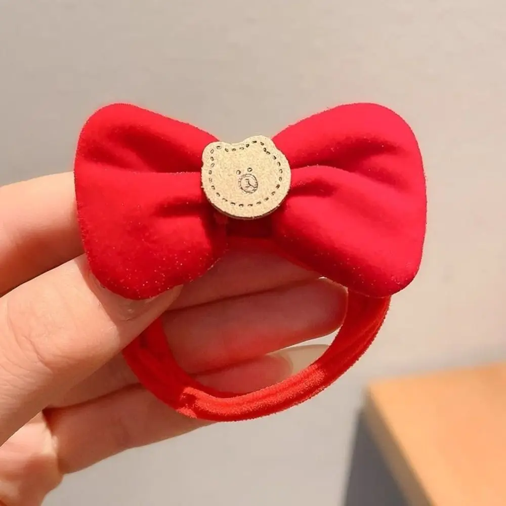 Бархатные резинки для волос с красным бантом эластичная резинка повязка толстой