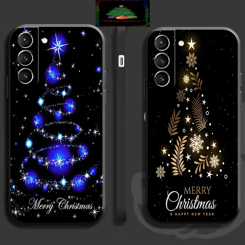 

Merry Christmas Tree Deer Phone Case For Samsung Galaxy S22 Ultra S21 S20 FE Plus Ultra S10 Lite S10E Plus 5G Full Protection