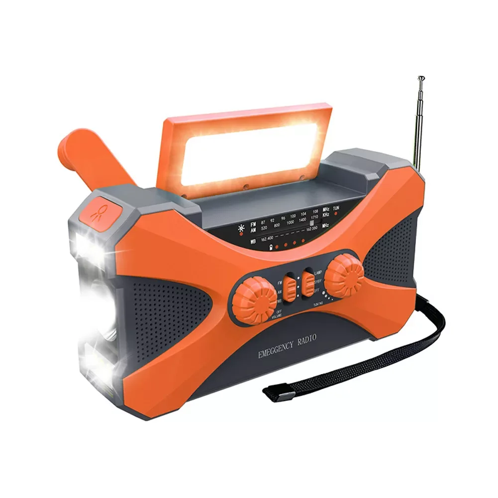 

Hand Crank Generator Portable AM/FM/NOAA Emergency Radio Manual Outdoor LED Flashlight with SOS Alarm Function