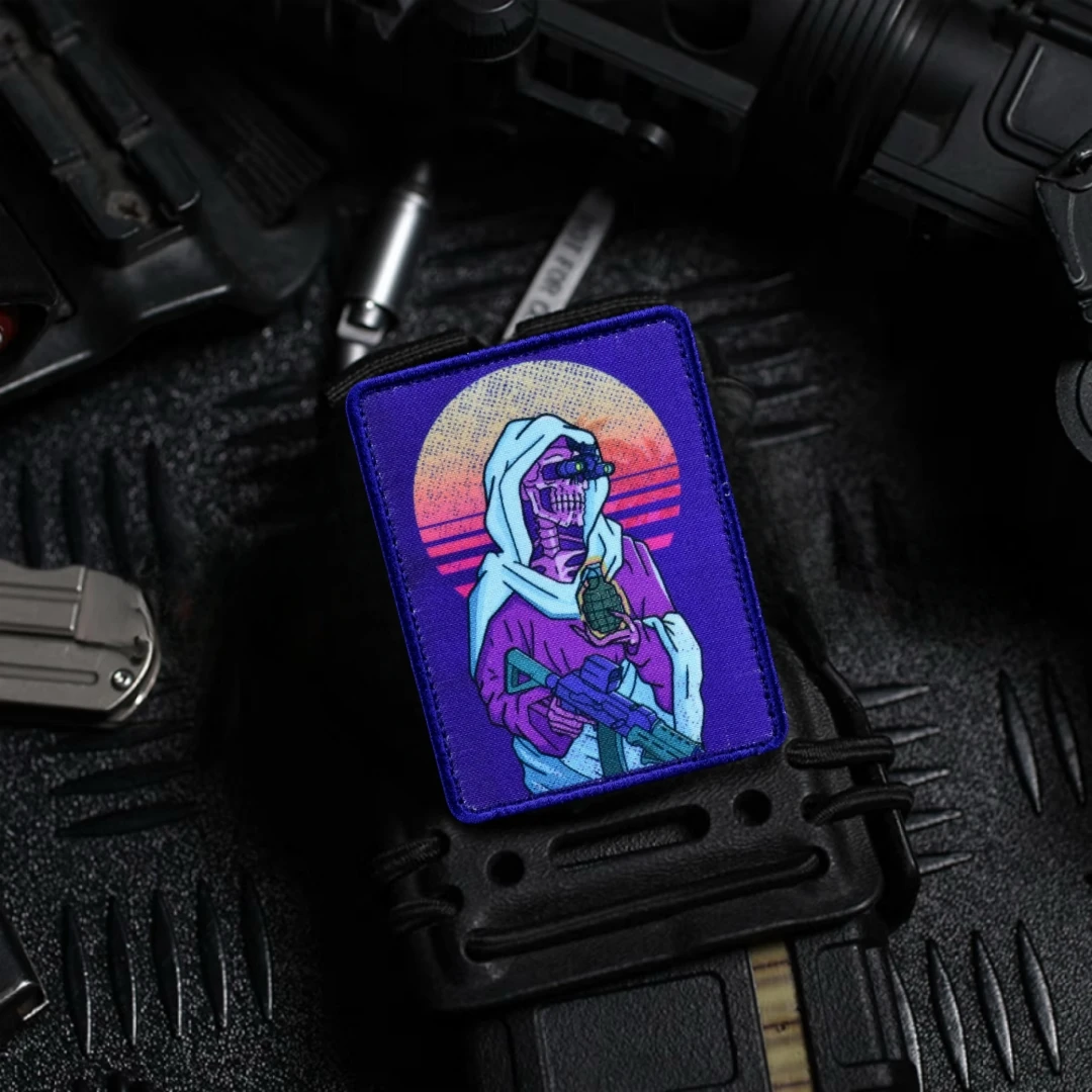 Тактические нашивки на крючках и петлях Ретро Смерть для одежды рюкзака военная