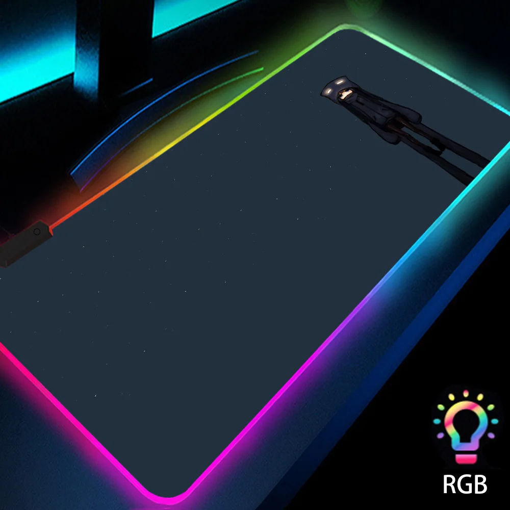 

Anime Girl Neon Night Computer Accessories Mats with Backlight Catper Mousepad Gamer Led Gamer Rug Rgb Slipmat 900x400 Deskmat