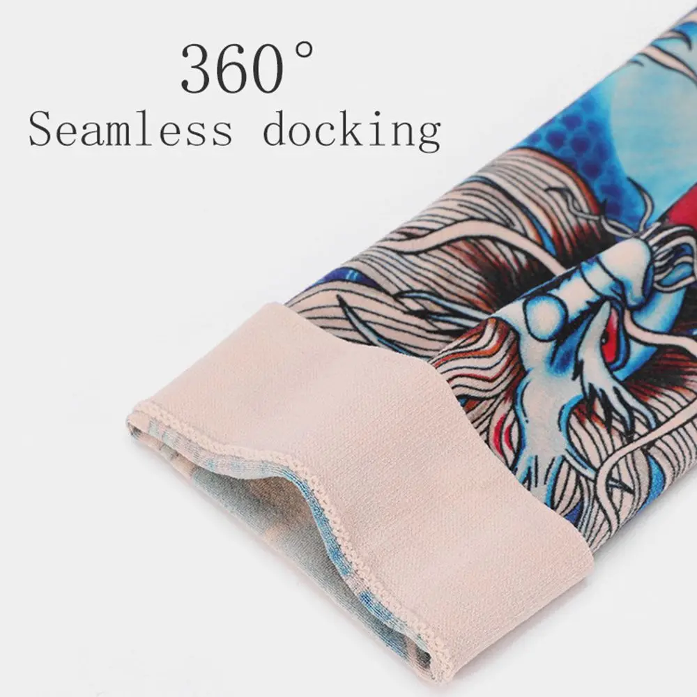 Перчатки Бесшовные с татуировкой для мужчин и женщин длинные уличные митенки