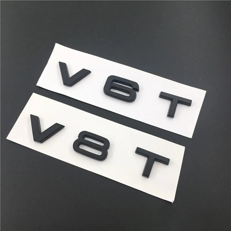 Эмблема с буквенным номером V6T, V8T, V10, автомобильный Стайлинг, брызговик, боковой, задний багажник, значок с логотипом, наклейка для Audi A4L, A5, A6L, A7, A8L, TT, RS7, SQ5