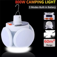 led solar lamps emergency usb e27 foldable led bulb cable rechargeable light outdoor waterproof for gardening decoration camping